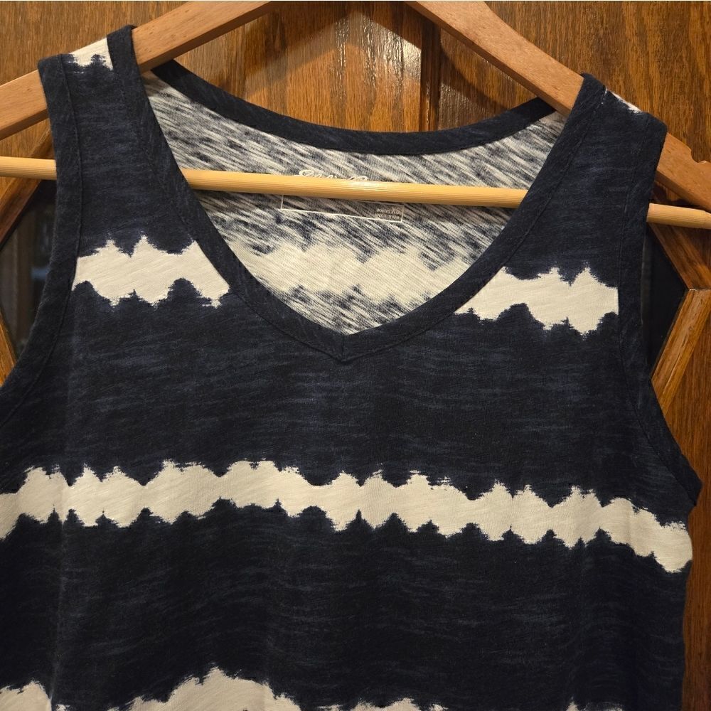 Eddie Bauer Striped Tie Dyed V Neck Tank Top Cotton XSMALL NWOT - Picture 3 of 9
